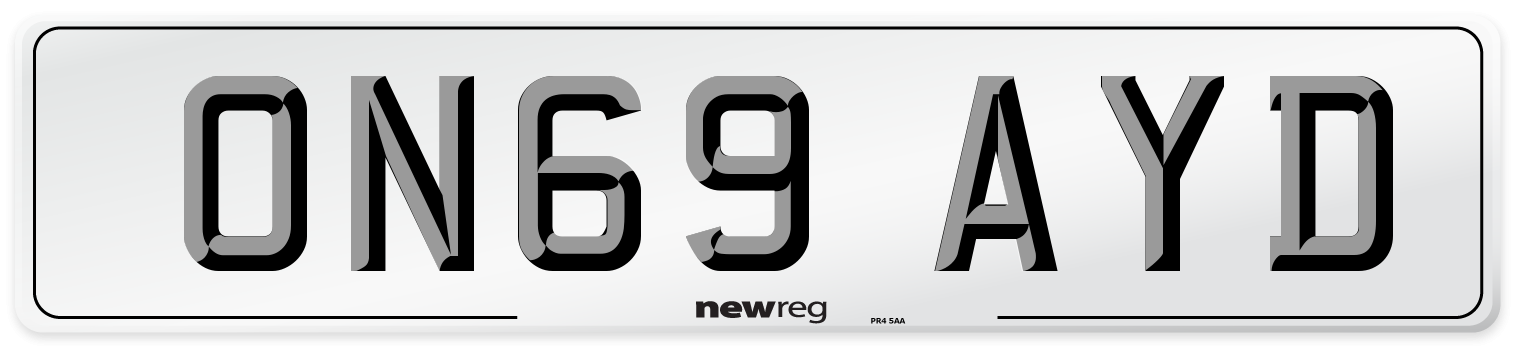 ON69 AYD Number Plate from New Reg
